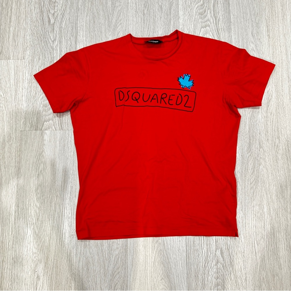 Men’s Dsquared2 Red T-shirt Maple Leaf
